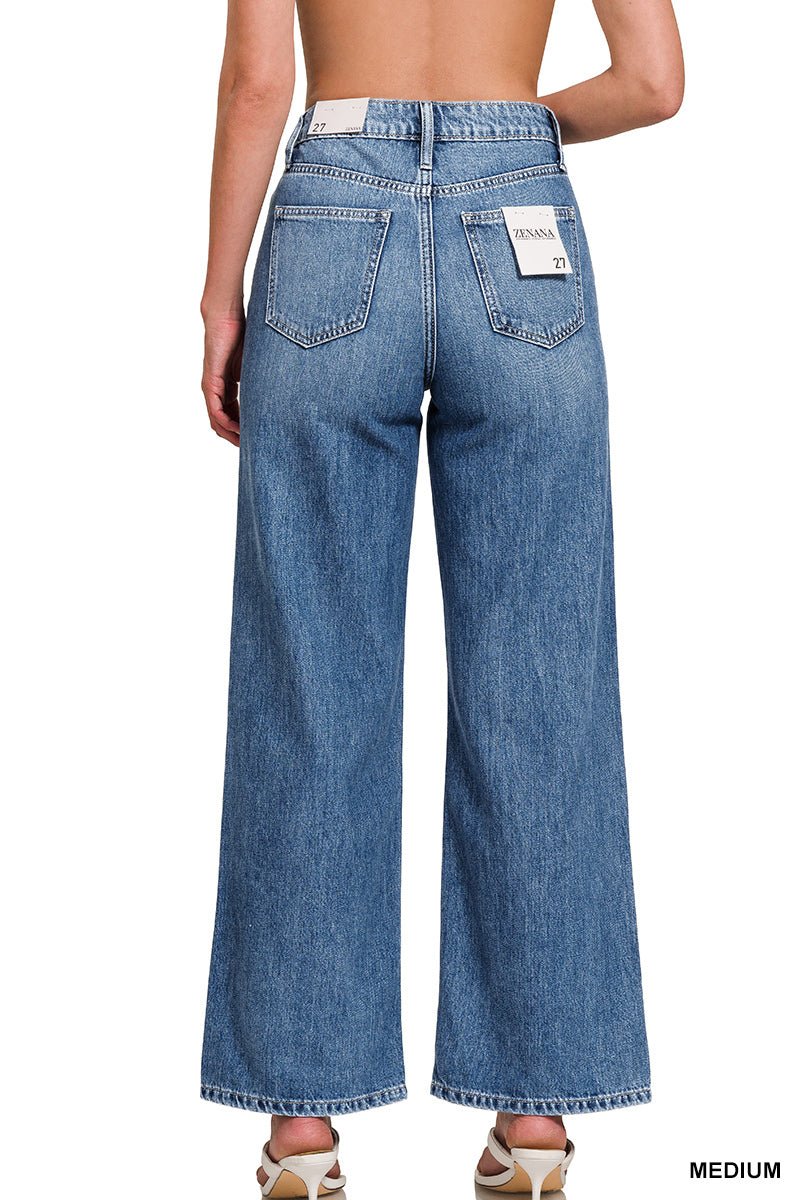 Sara High Waist Wide Leg Straight Jean - Light Wash - Lavender Hills BeautyZenanaDTP-1973MM-25