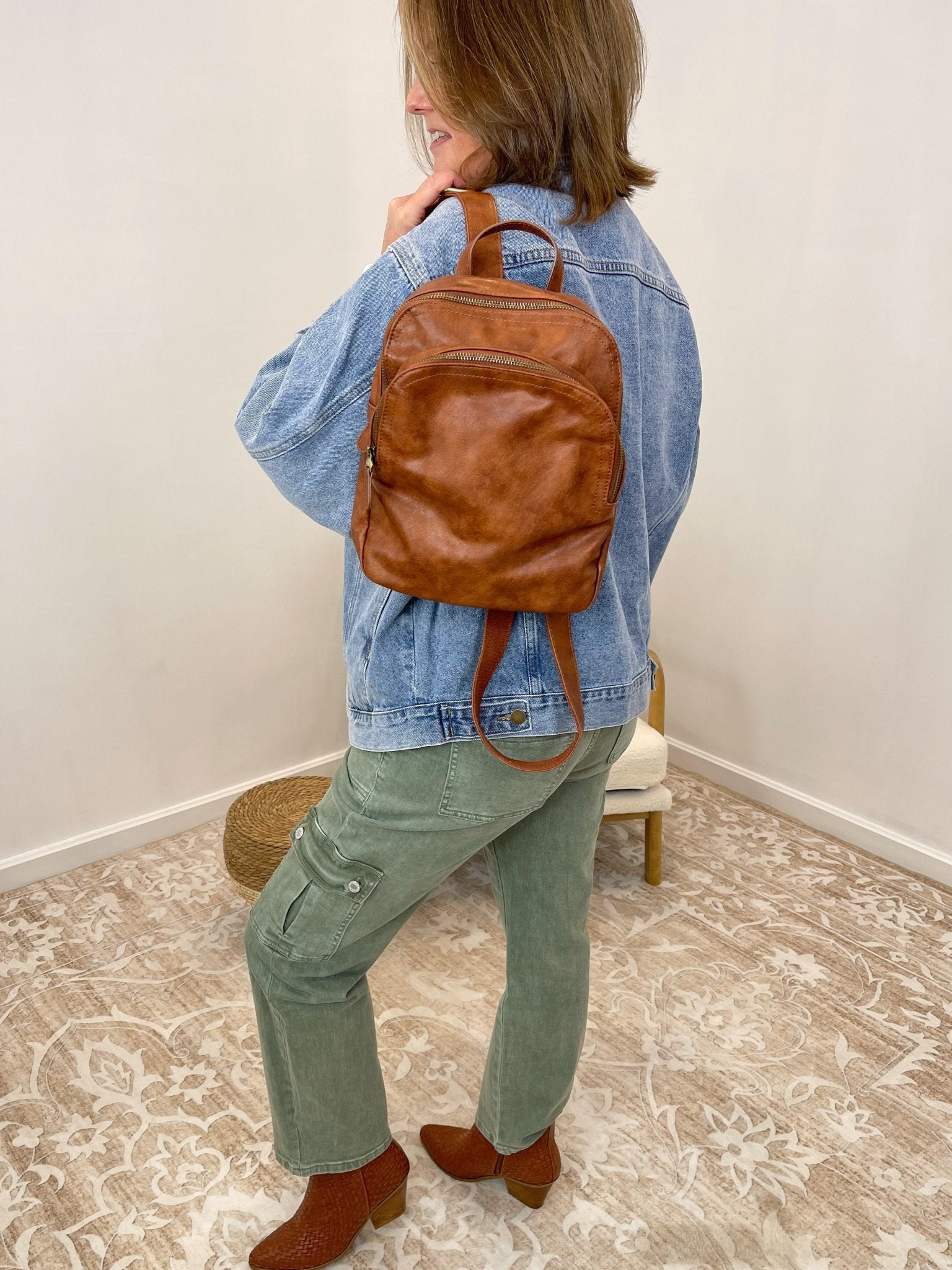 Vervet Dixie Cargo Straight Ankle Jeans - Army Green - Lavender Hills BeautyVervet by Flying MonkeyV3376AG-24