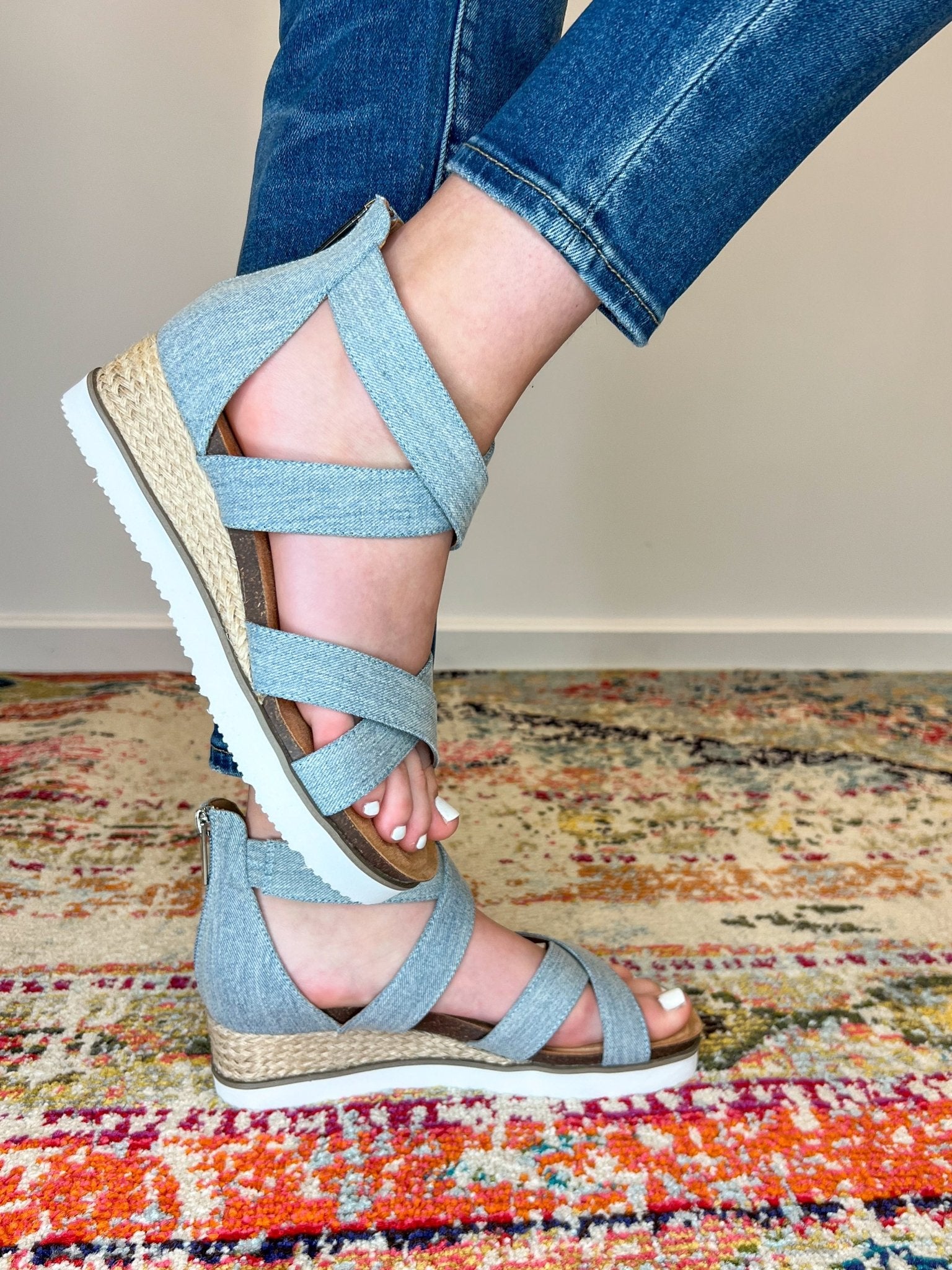 Double Dutch Sandal - Blue Denim - Lavender Hills BeautyCorkys Footwear41-0281-BLDN-Q-6
