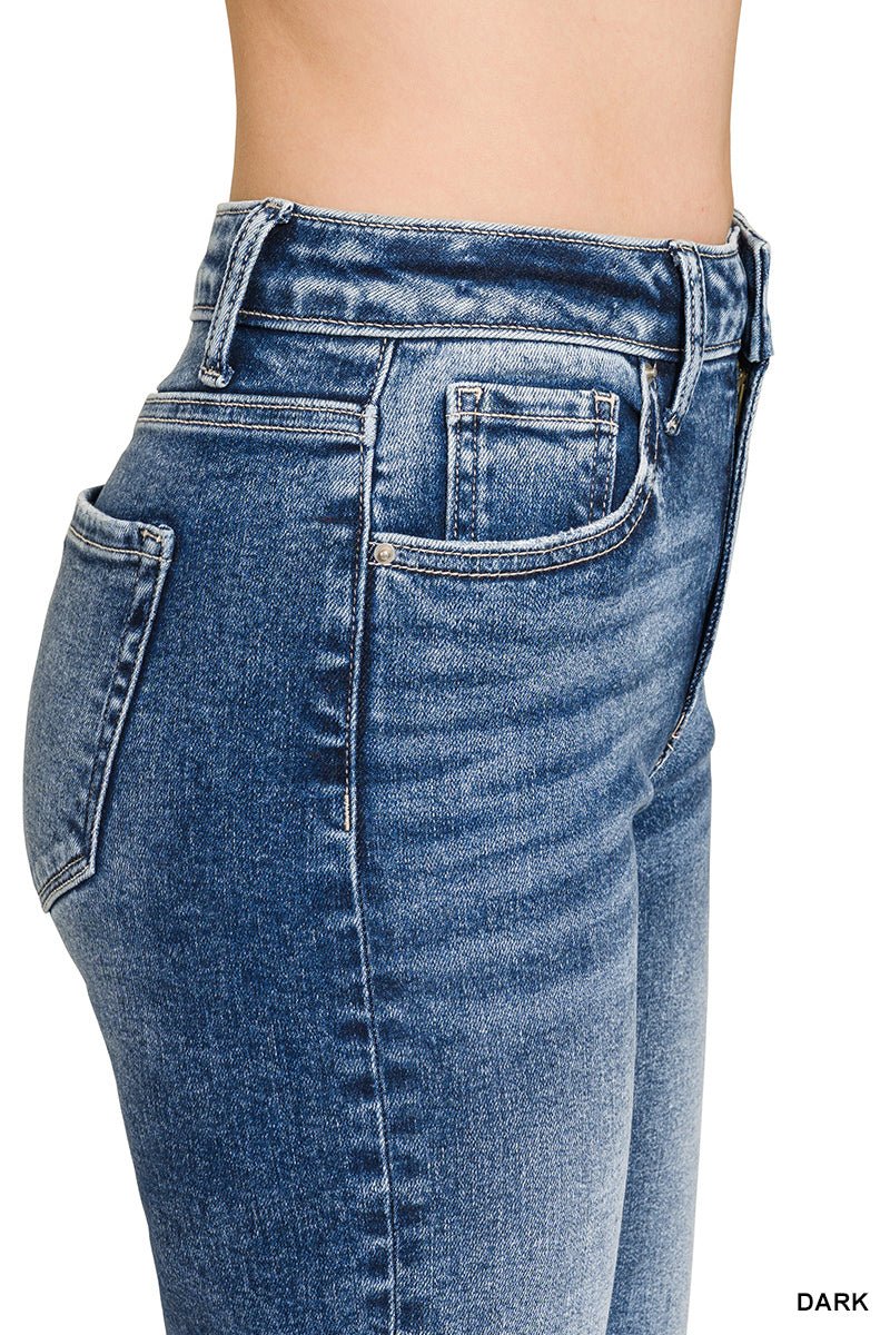 Downtown Cuff High Rise Straight Jeans - Lavender Hills BeautyZenanaDTP - 9592DD - 25