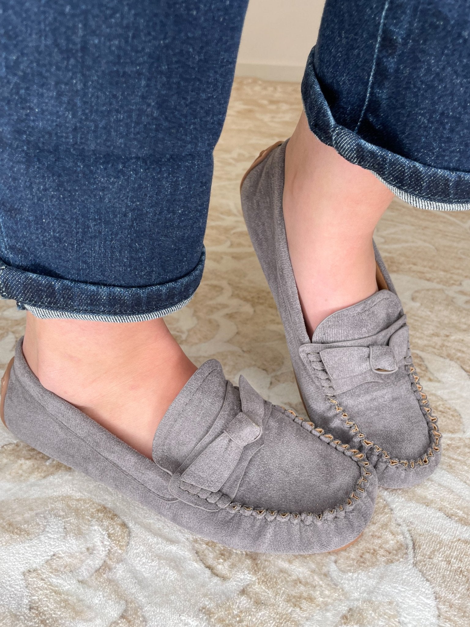 Corkys Footwear Driving Miss Daisy Loafer Moccasin Shoe - Grey - Lavender Hills BeautyCorkys Footwear10 - 0174 - GRFS - 6