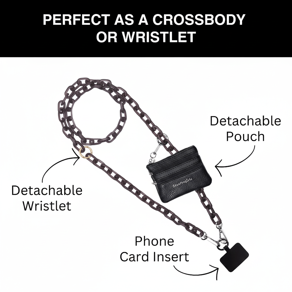 Clip & Go Ice Chain with Pouch - Midnight Black w/ Black Pouch - Lavender Hills BeautySave The GirlsCG-2057MB