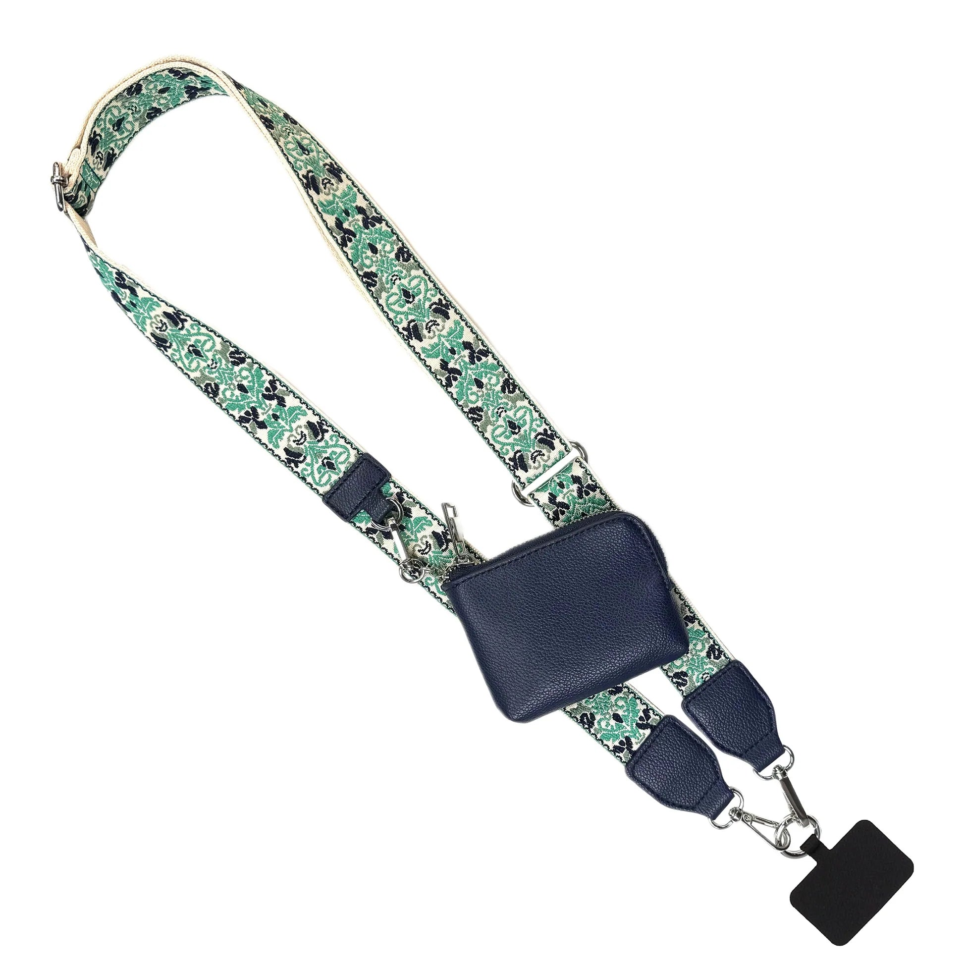 Clip & Go Strap w/RFID Pouch Brocade Pattern - Teal - Lavender Hills BeautySave The GirlsCG-1062TP