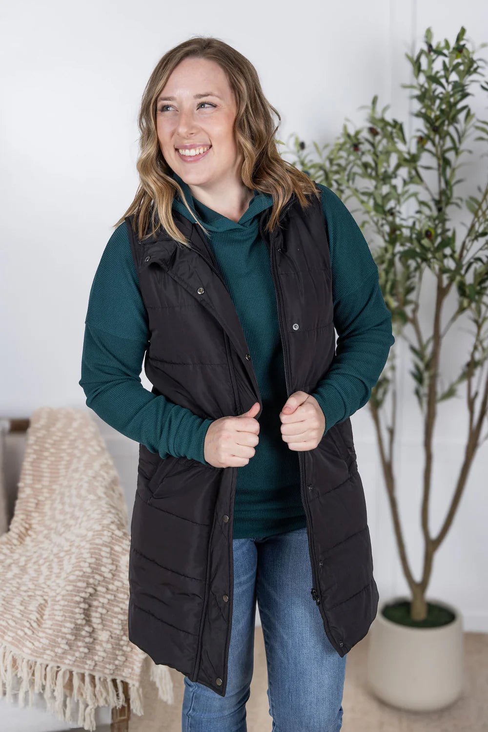 Harlow Long Vest - Black - Lavender Hills BeautyMichelle MaeHARVST-BLK-S