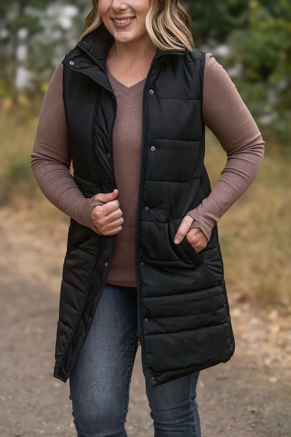 Harlow Long Vest - Black - Lavender Hills BeautyMichelle MaeHARVST-BLK-S