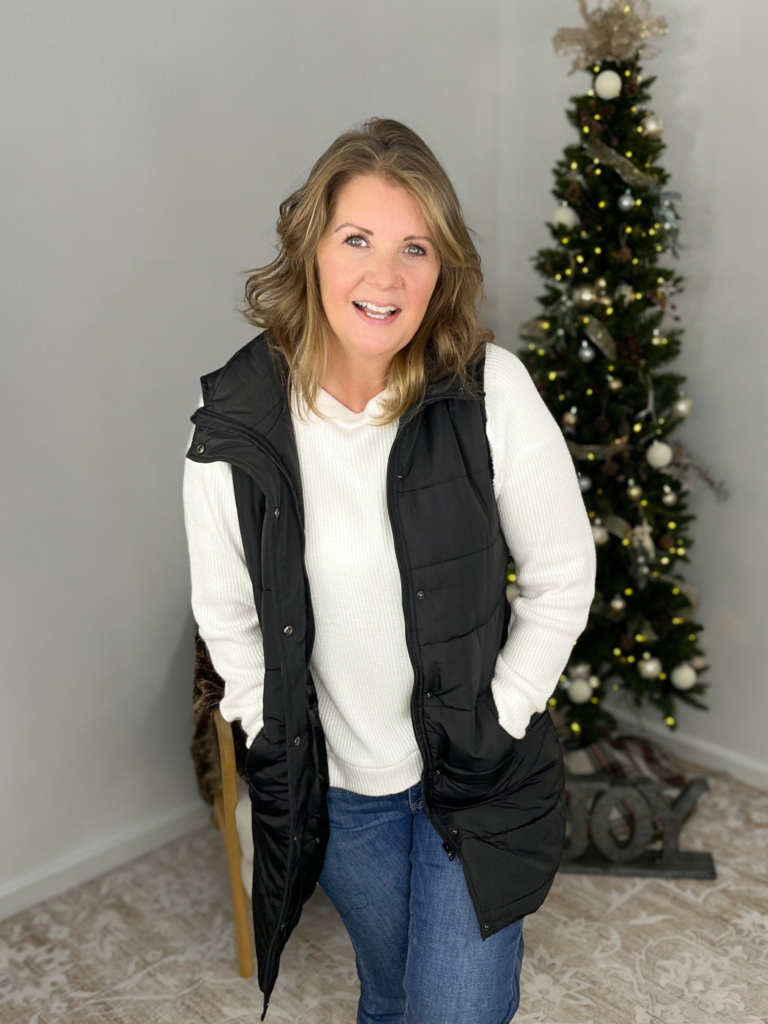 Harlow Long Vest - Black - Lavender Hills BeautyMichelle MaeHARVST-BLK-S