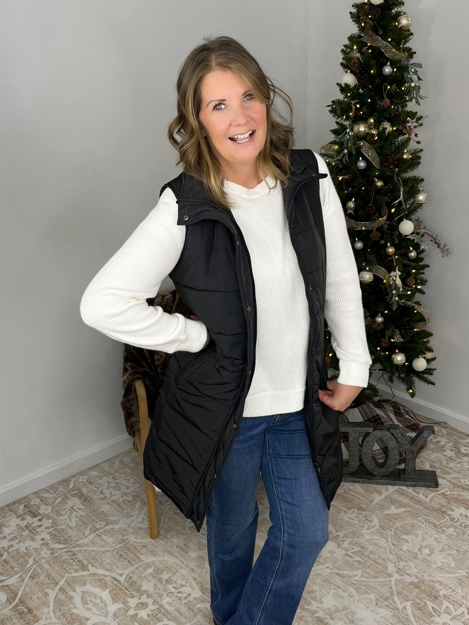 Harlow Long Vest - Black - Lavender Hills BeautyMichelle MaeHARVST-BLK-S