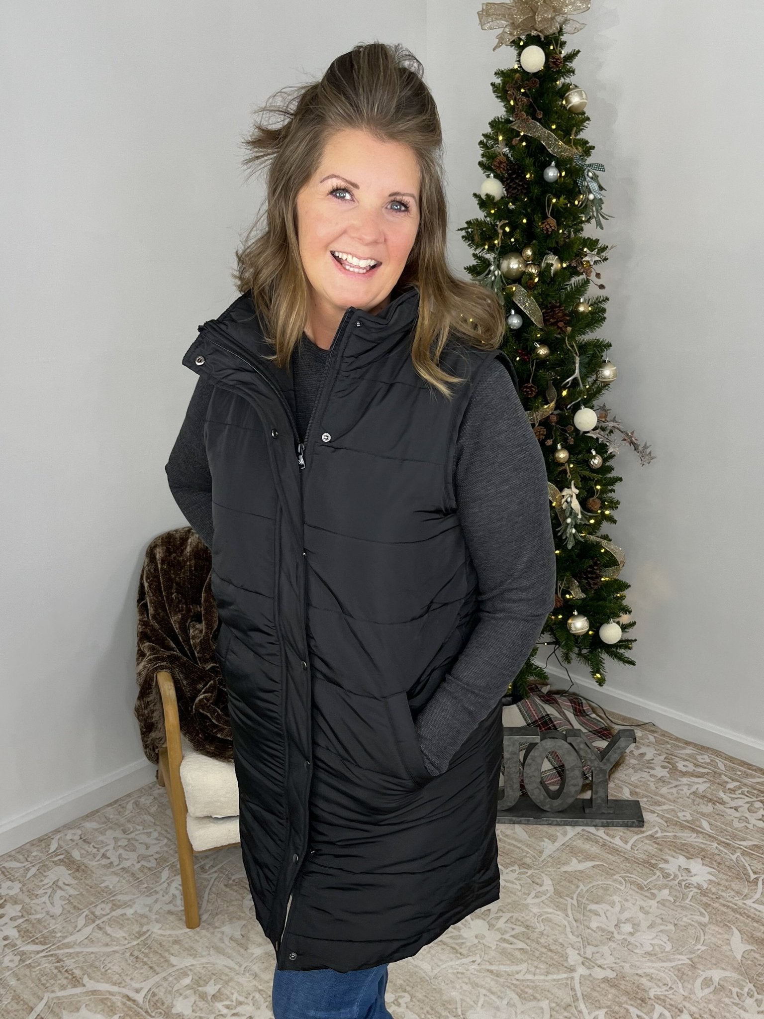 Harlow Long Vest - Black - Lavender Hills BeautyMichelle MaeHARVST-BLK-S