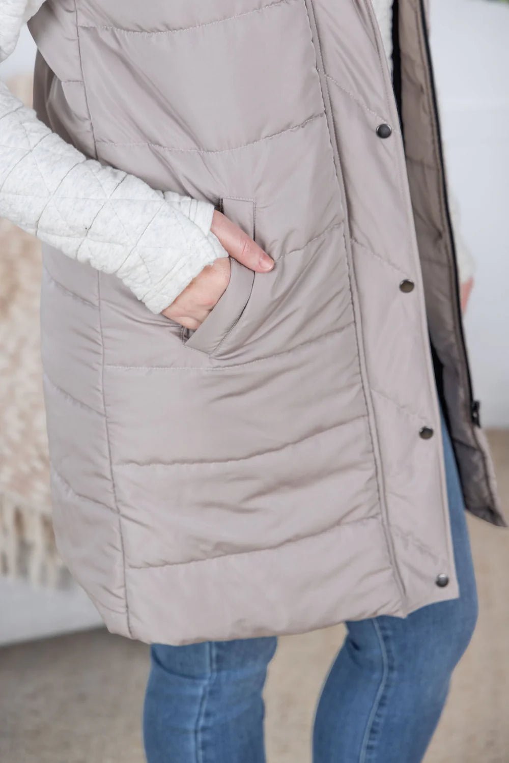 Harlow Long Vest - Latte - Lavender Hills BeautyMichelle MaeHARVST-LTT-S