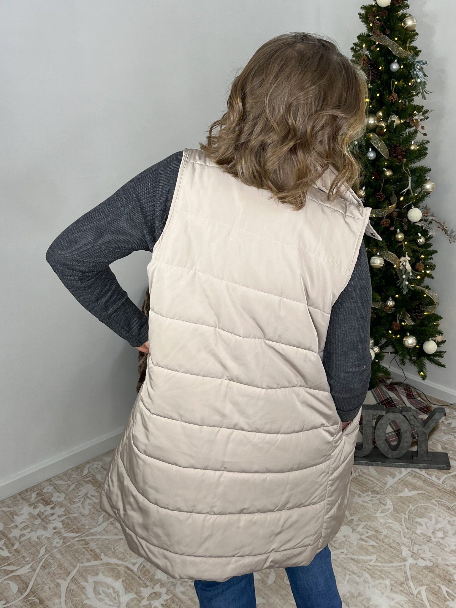 Harlow Long Vest - Latte - Lavender Hills BeautyMichelle MaeHARVST-LTT-S