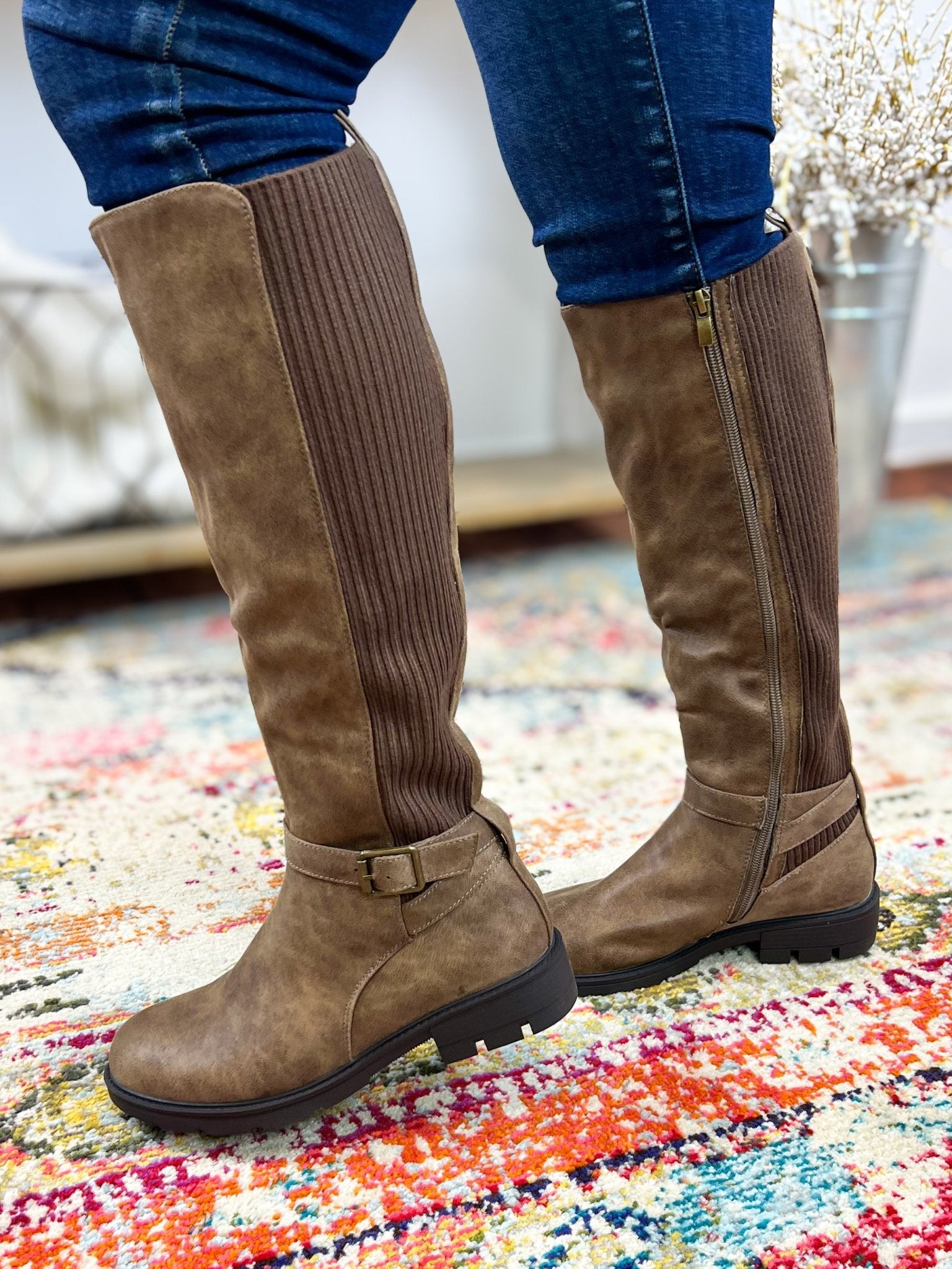 Hay There Knee High Boot - Wide Calf Friendly - Lavender Hills BeautyCorkys Footwear80 - 0187 - TAN - 6