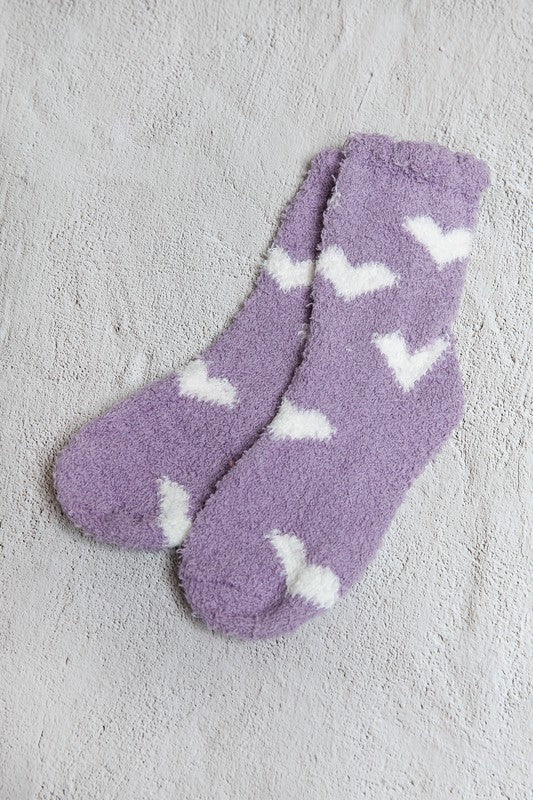 Heart Fuzzy Fleece Plush Socks - Lavender Hills BeautyLavender Hills Beauty40S02049