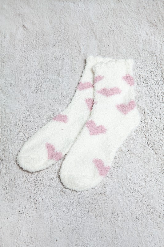 Heart Fuzzy Fleece Plush Socks - Lavender Hills BeautyLavender Hills Beauty40S02052