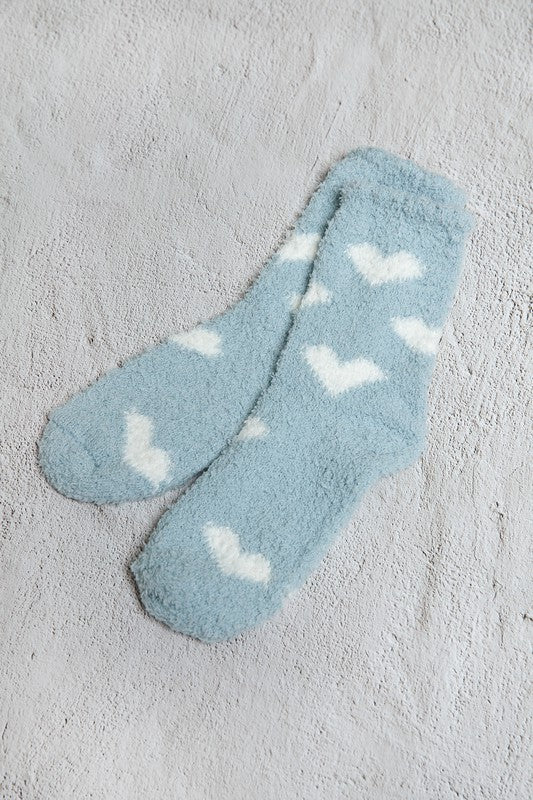 Heart Fuzzy Fleece Plush Socks - Lavender Hills BeautyLavender Hills Beauty40S02046