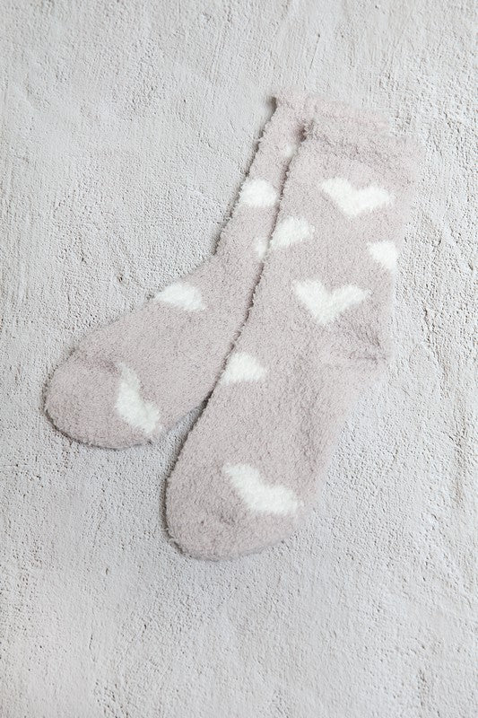 Heart Fuzzy Fleece Plush Socks - Lavender Hills BeautyLavender Hills Beauty40S02045
