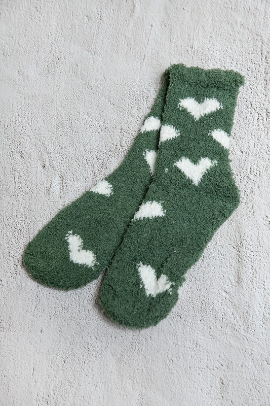 Heart Fuzzy Fleece Plush Socks - Lavender Hills BeautyLavender Hills Beauty40S02044