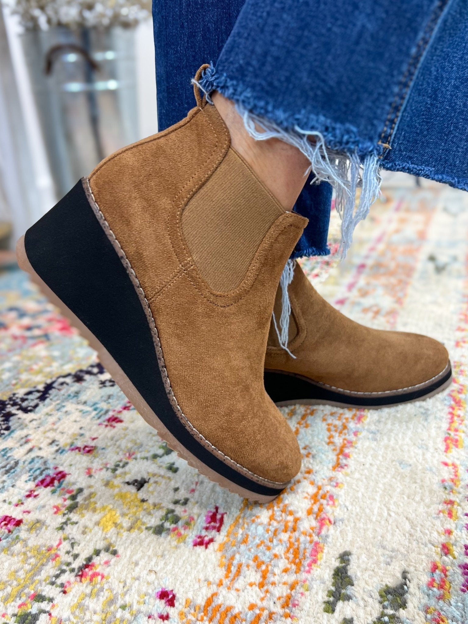 Love You A Latte Wedge Shoe Bootie - Tobacco - Lavender Hills BeautyCorkys Footwear80 - 0223 - TBFS - 6