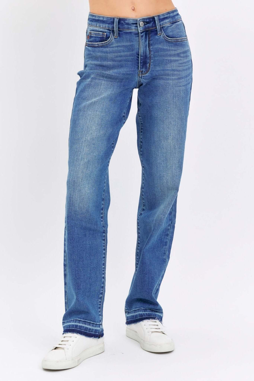 Judy Blue Full Size High Waist Garment Dyed Raw Hem Dad Jean Plus Size main image 0