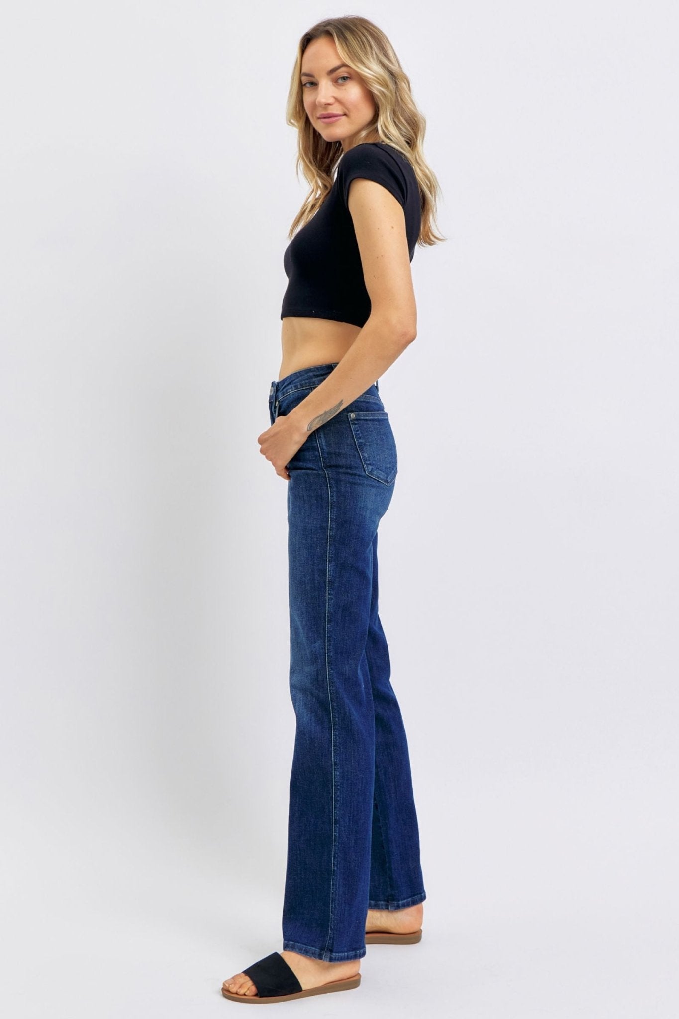 Judy Blue Janie Tummy Control Classic Straight Jeans - Lavender Hills BeautyJudy Blue88861REG - 00