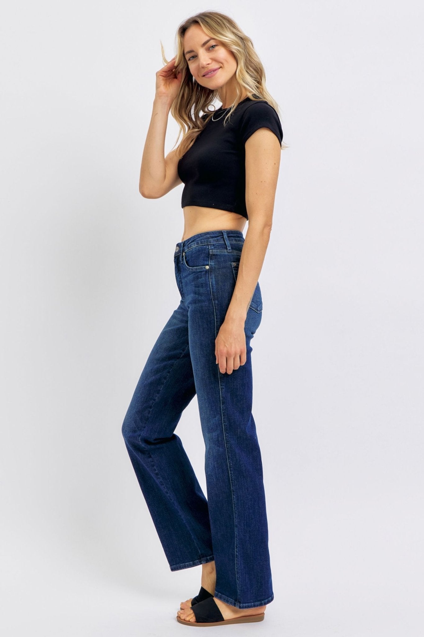 Judy Blue Janie Tummy Control Classic Straight Jeans - Lavender Hills BeautyJudy Blue88861REG - 00