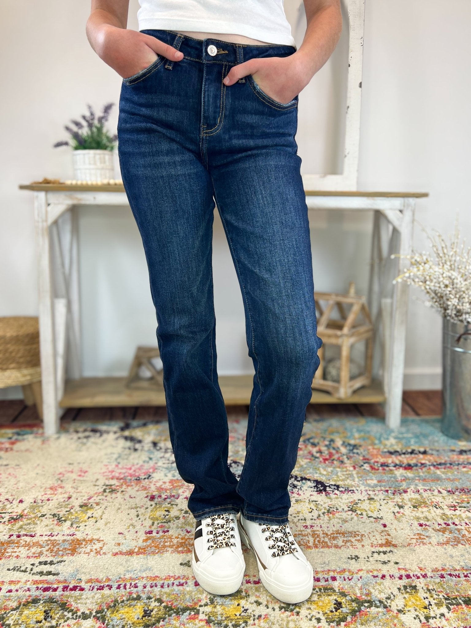 Lovervet by Vervet Day Dream Slim Straight Jeans - Lavender Hills BeautyLovervet by VervetLV1258 - 25