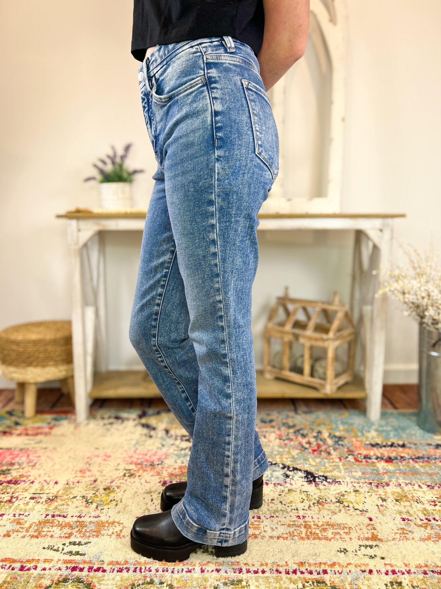 Lovervet by Vervet Protegee Tummy Control Bootcut Trouser Jeans - Lavender Hills BeautyLovervet by VervetLV1310 - 25