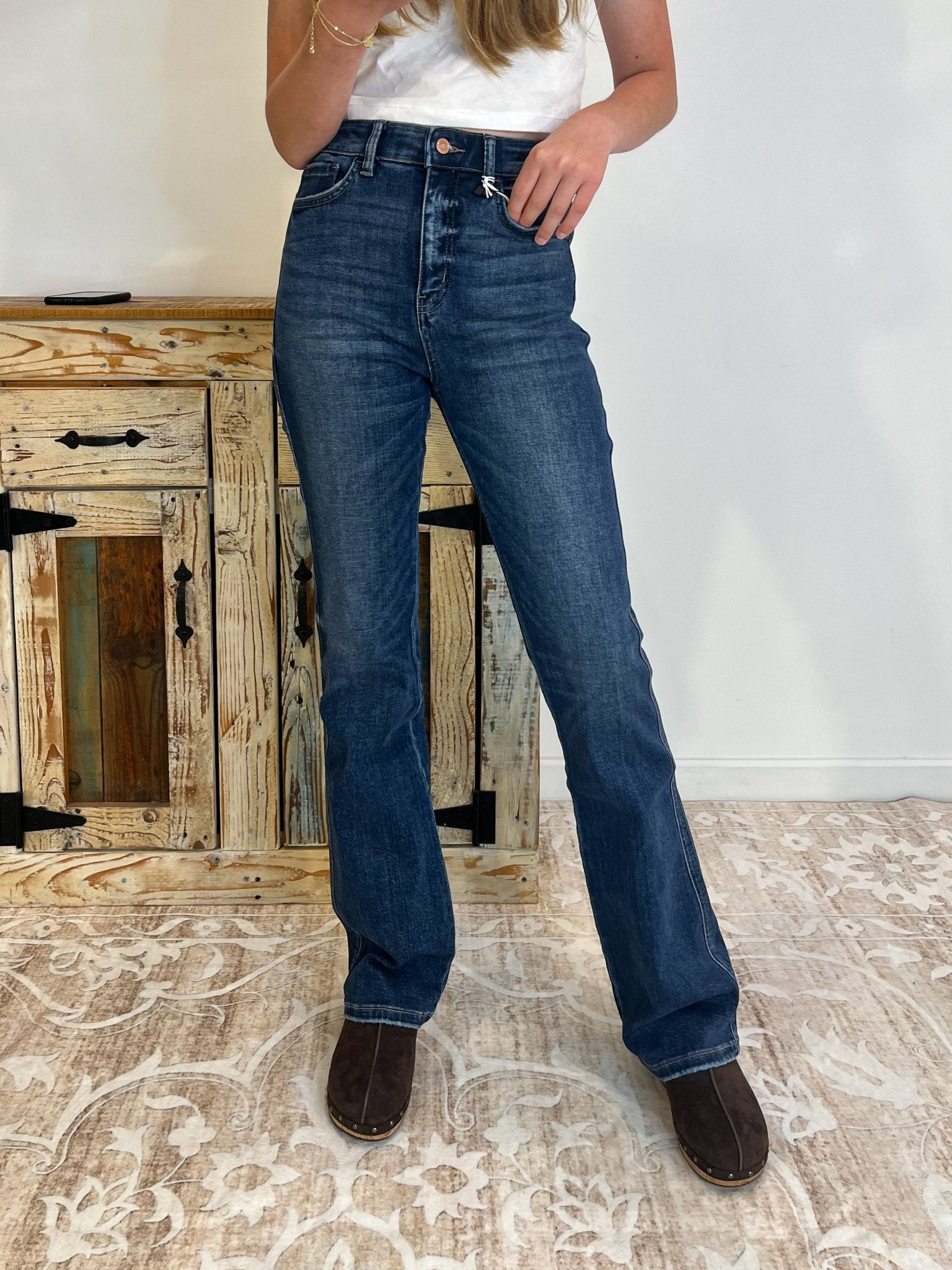 Lovervet by Vervet Sufficed Tummy Control Bootcut Jeans - Lavender Hills BeautyLovervet by VervetLV1449 - 24