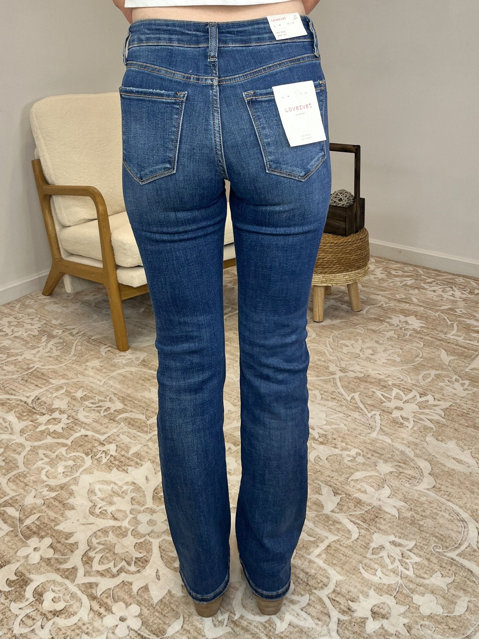 Lovervet by Vervet Titillating Mid Rise Bootcut Jeans - Lavender Hills BeautyLovervet by Vervet
