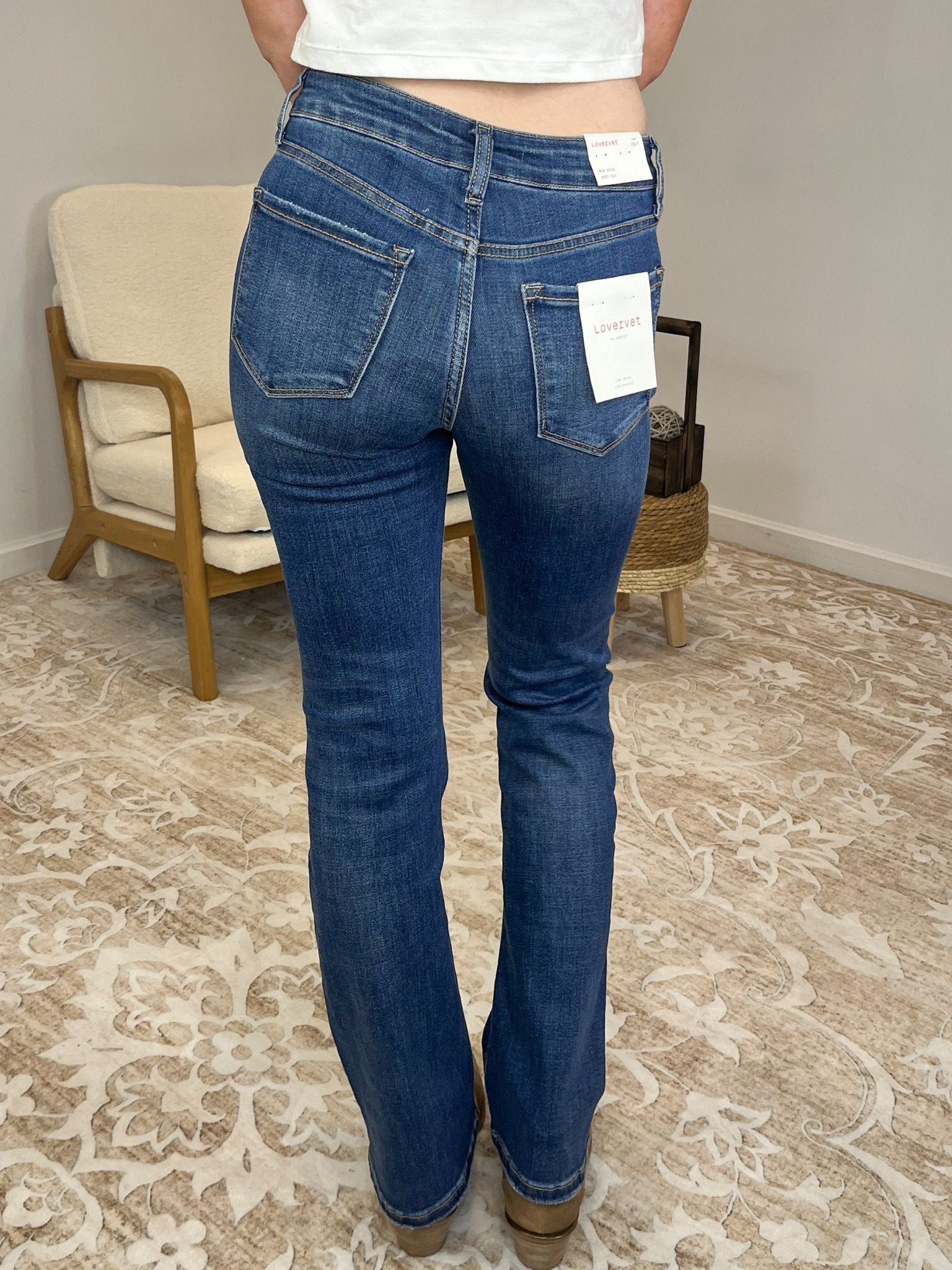 Lovervet by Vervet Titillating Mid Rise Bootcut Jeans - Lavender Hills BeautyLovervet by Vervet
