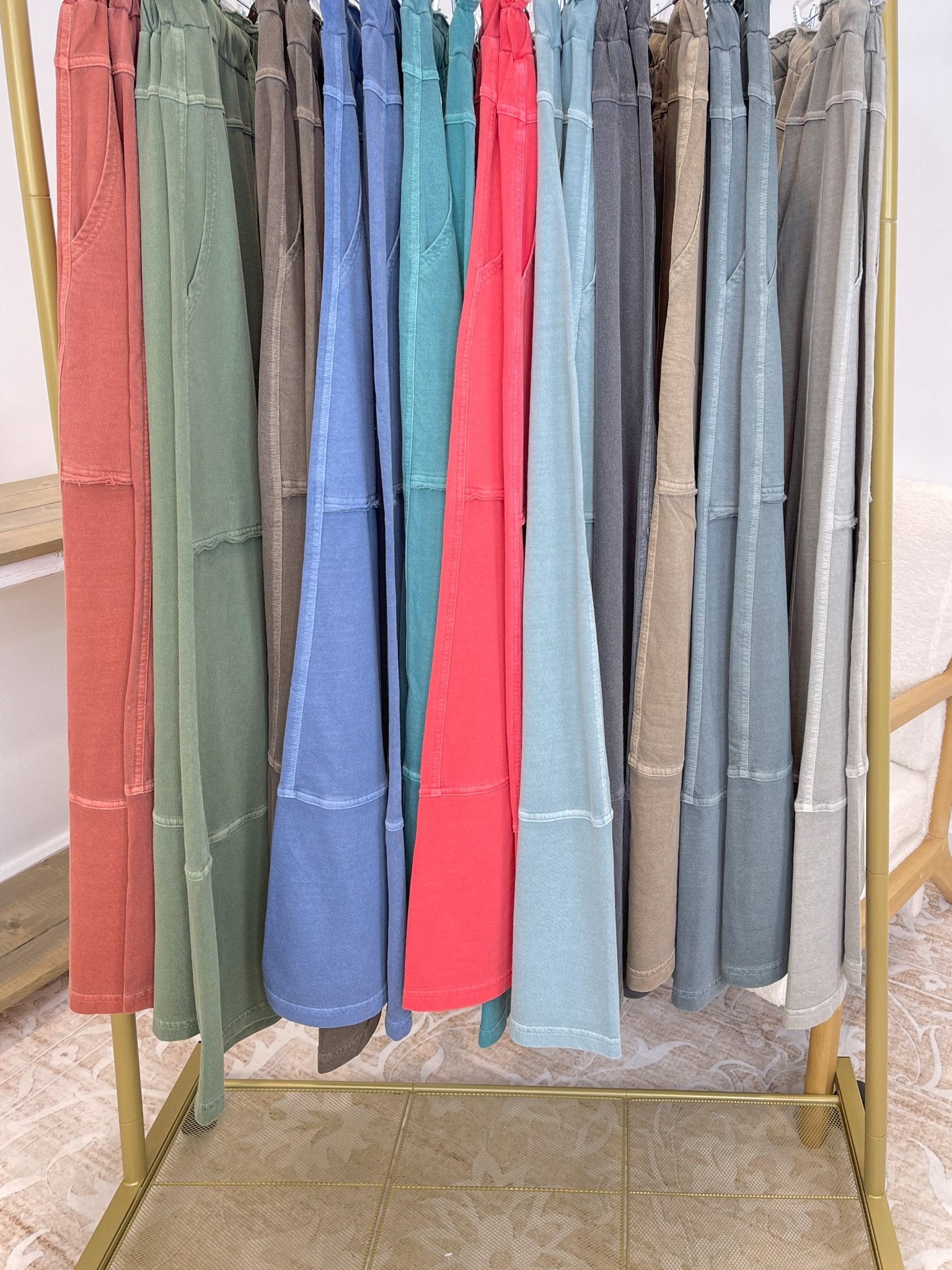 Low - Key Cropped Wide Leg Exposed Seam Wide Leg Lounge Pants - Lavender Hills BeautyZenana