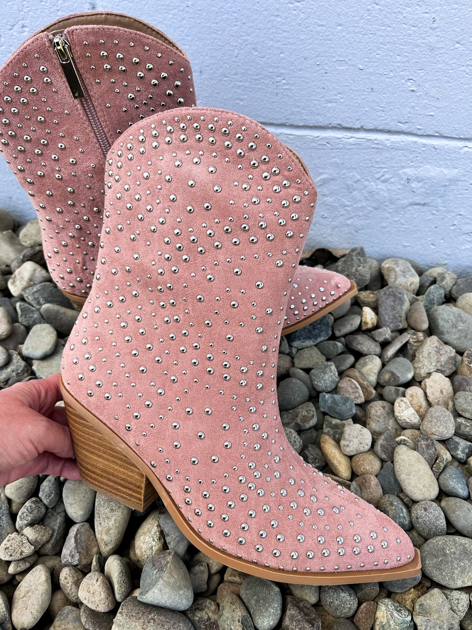 Lowlights Boot with Silver Studs - Blush - Lavender Hills BeautyCorkys Footwear80 - 0157 - BLSH - Q - 6