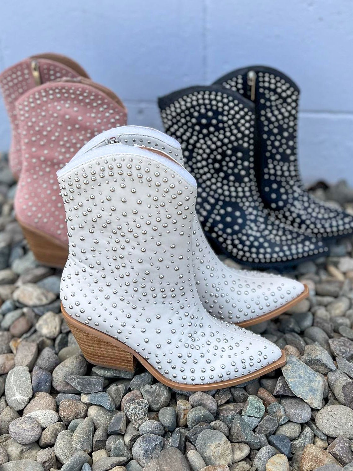 Lowlights Boot with Silver Studs - Ivory - Lavender Hills BeautyCorkys Footwear80 - 0157 - BLSH - Q - 6