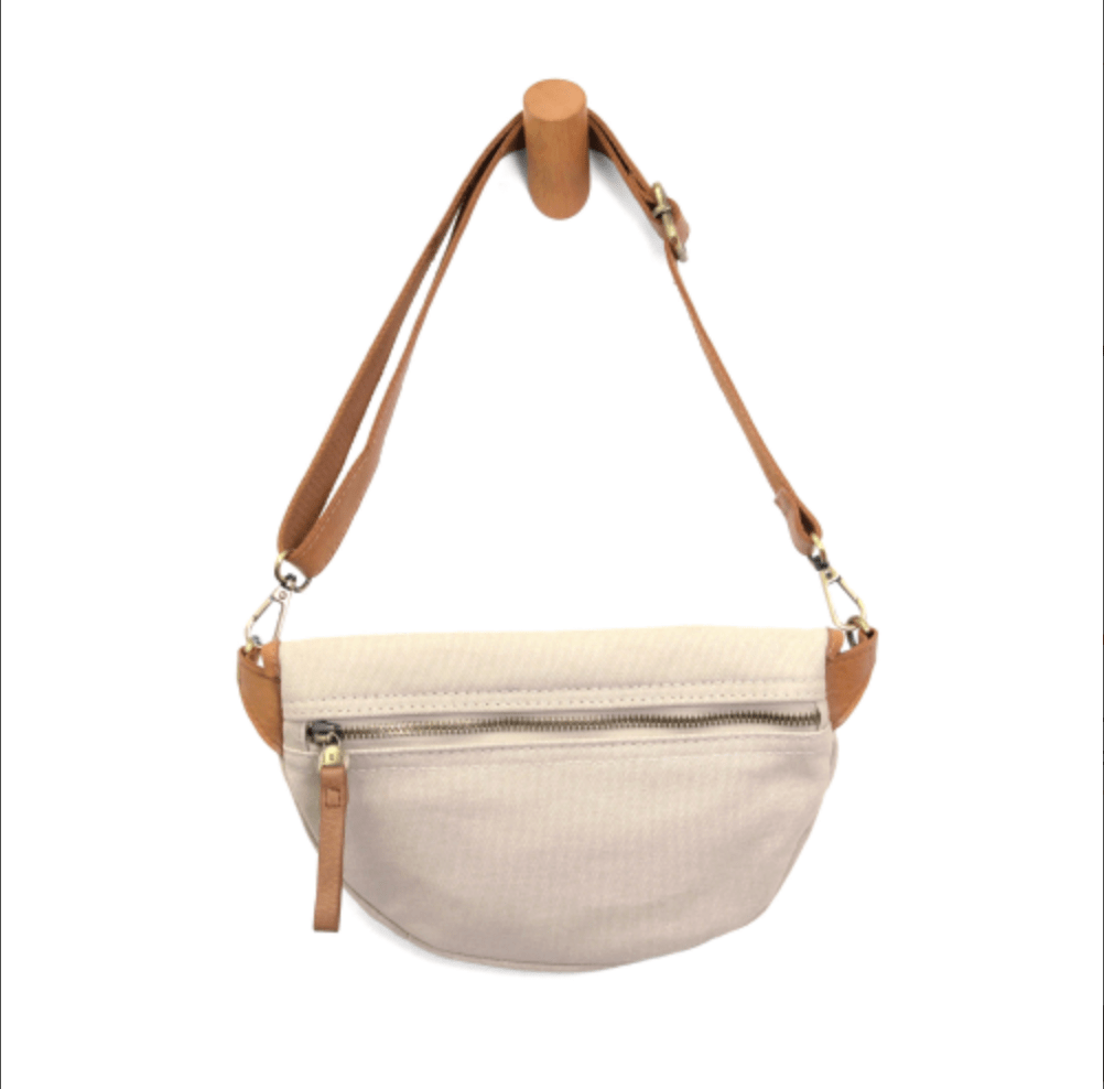 Natural Canvas Sling Belt Bag - Lavender Hills BeautyJoy SusanL8289 - 01