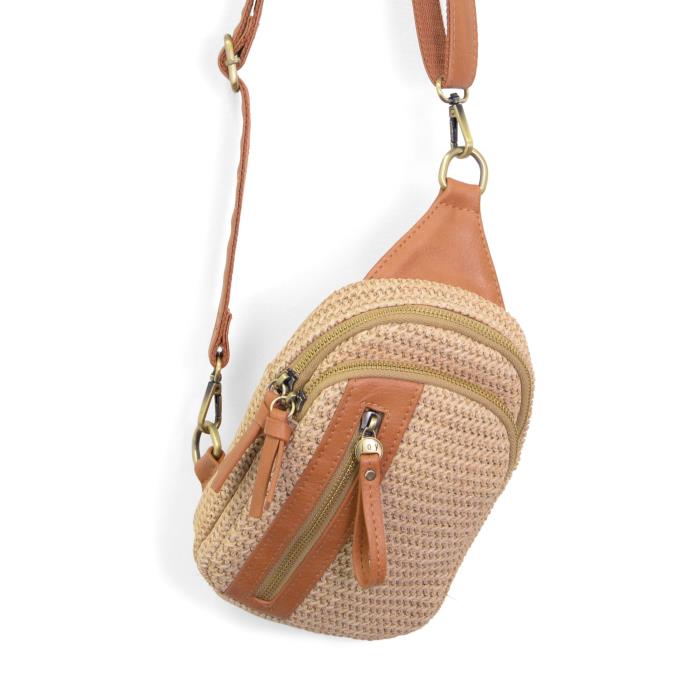 Skyler Sling Bag - Natural Straw - Lavender Hills BeautyJoy SusanL8279 - 15