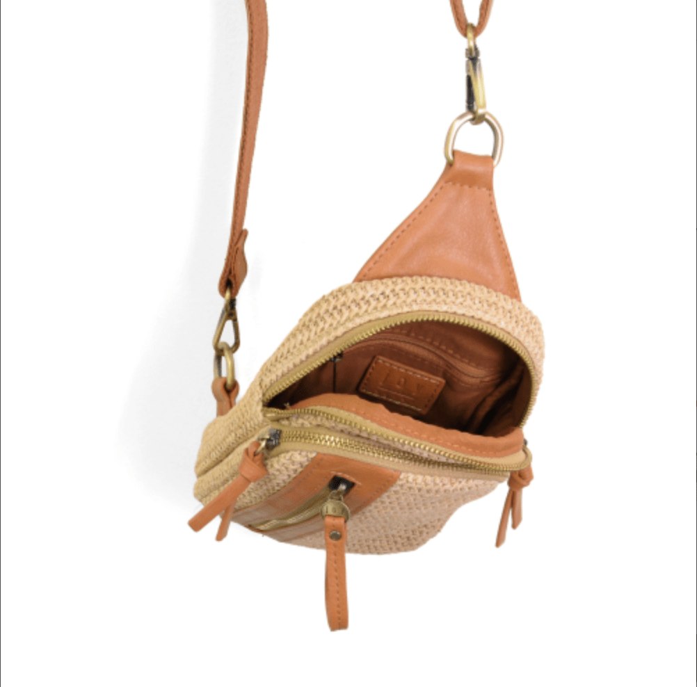 Skyler Sling Bag - Natural Straw - Lavender Hills BeautyJoy SusanL8279 - 15