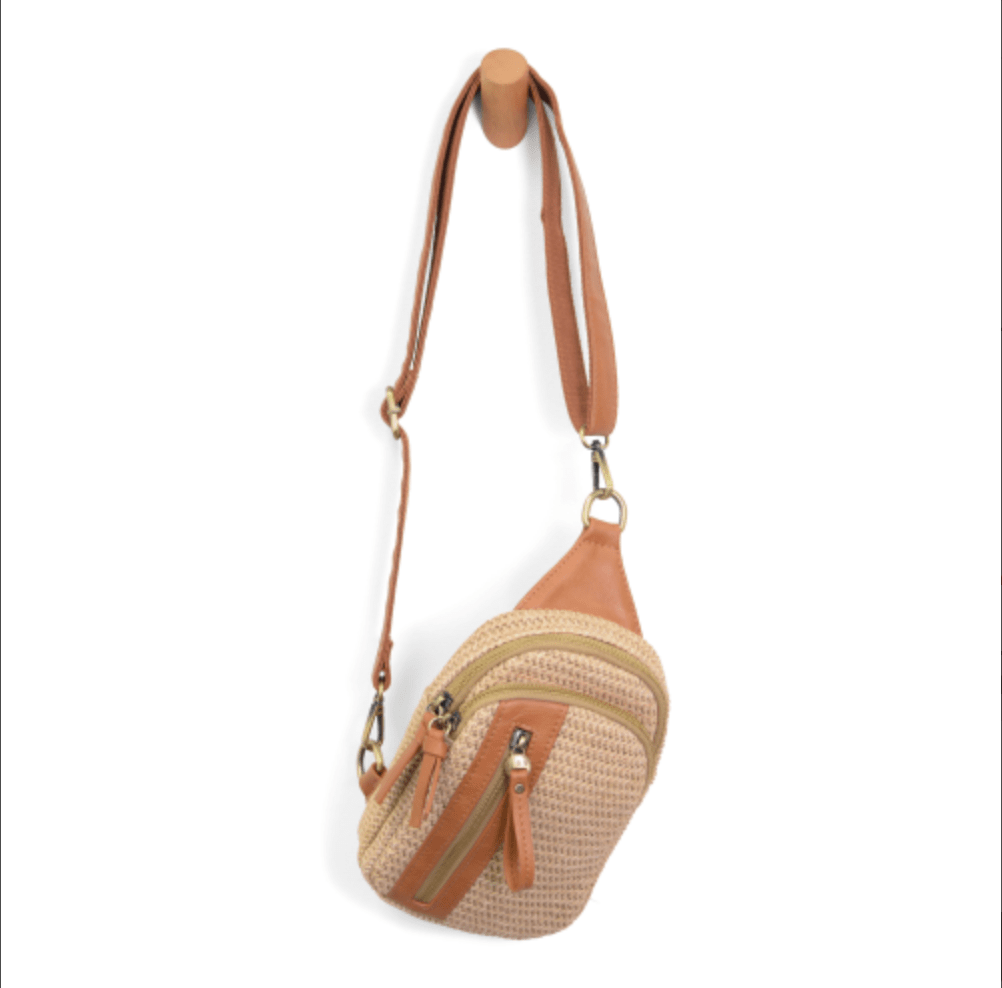 Skyler Sling Bag - Natural Straw - Lavender Hills BeautyJoy SusanL8279 - 15