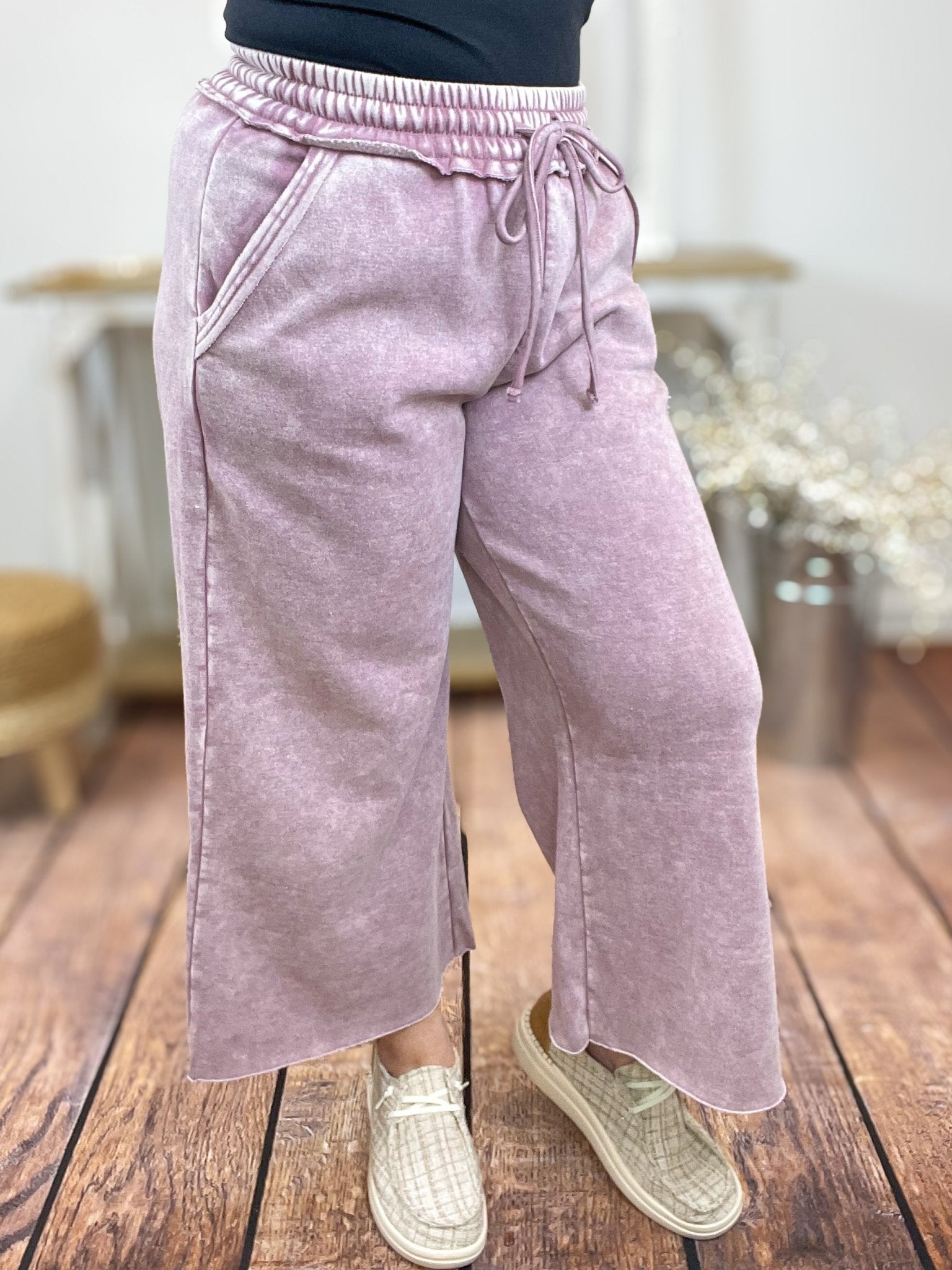 Cropped Jogger Lounge Pants Sweatpants - Lavender Hills BeautyZenanaOPW - 4340y - ASHJAD - S