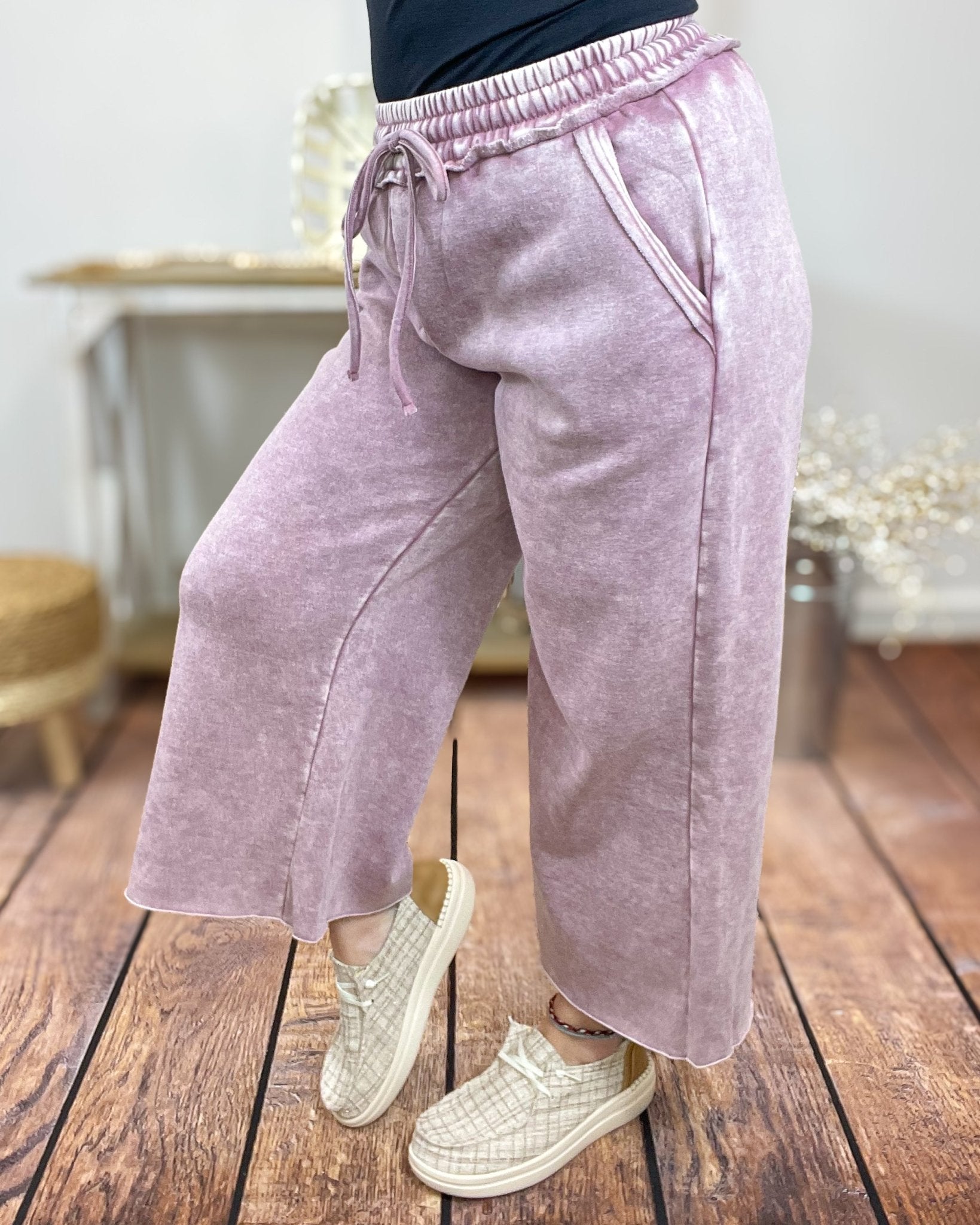 Cropped Jogger Lounge Pants Sweatpants - Lavender Hills BeautyZenanaOPW - 4340y - ASHJAD - S