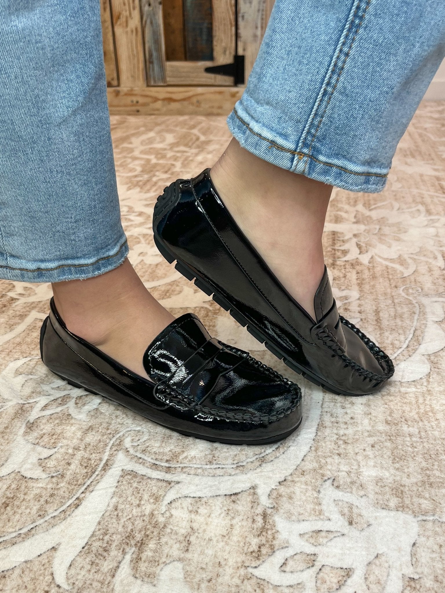 Corkys Footwear Penny For Your Thoughts Loafer Moccasin Shoe - Patent Black - Lavender Hills BeautyCorkys Footwear10 - 0207 - BCPU - 6