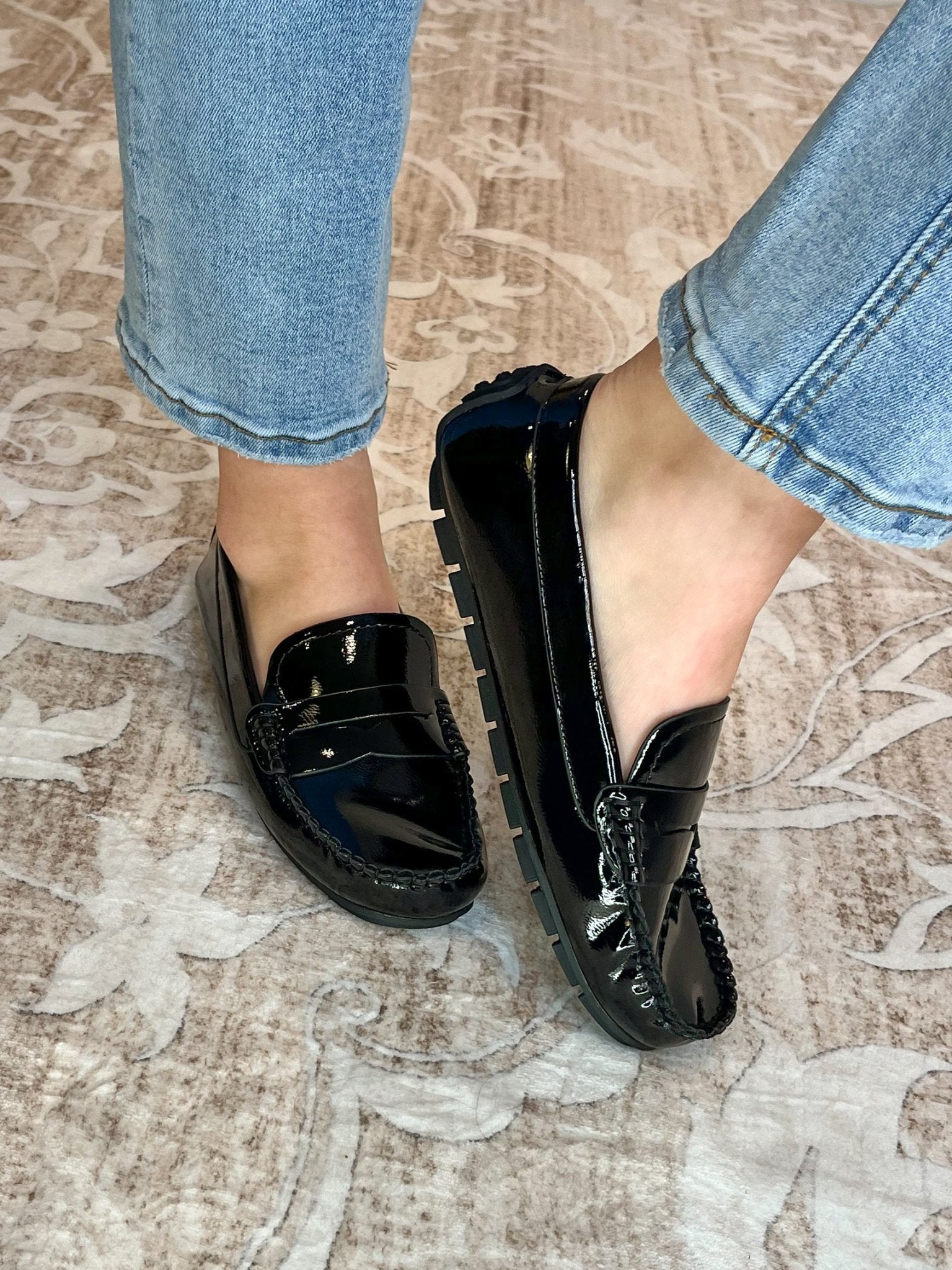 Corkys Footwear Penny For Your Thoughts Loafer Moccasin Shoe - Patent Black - Lavender Hills BeautyCorkys Footwear10 - 0207 - BCPU - 6