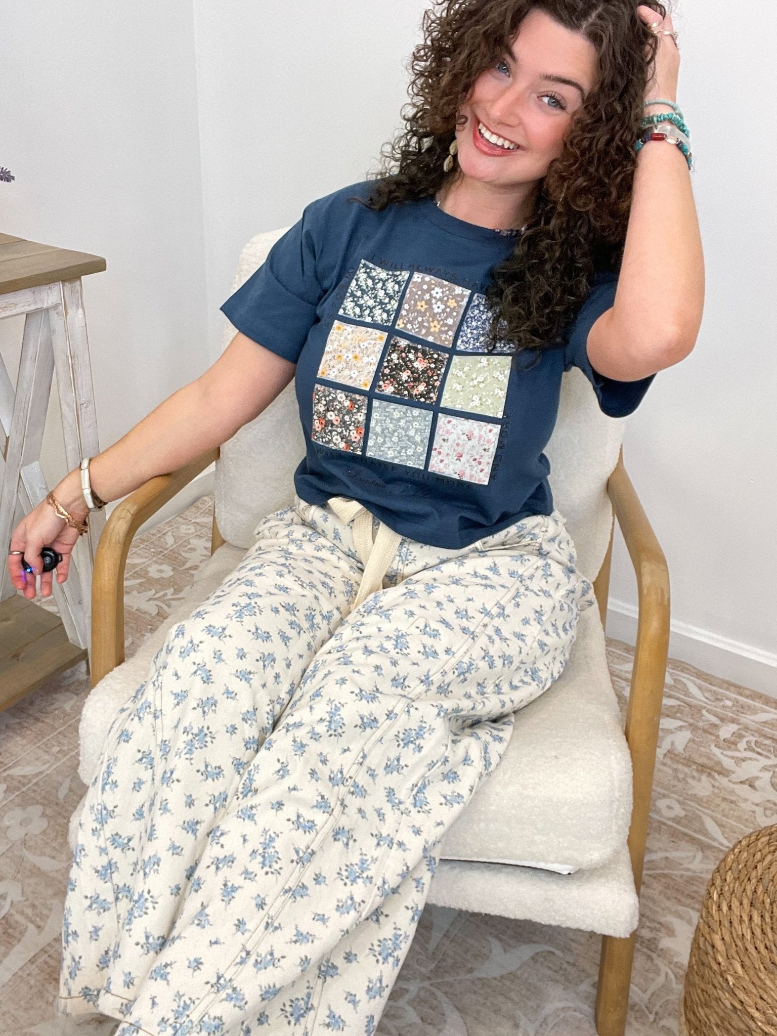 Psalm 71:14 "Always Have Hope" Boxy Tee | Floral Sea Blue Christian Shirt - Lavender Hills BeautyLavender Hills Beauty