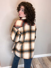 Load image into Gallery viewer, Contrast Plaid Flannel Shacket - Camel &amp; Rust
