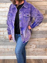 Load image into Gallery viewer, Vintage Washed Corduroy Shacket - Grape
