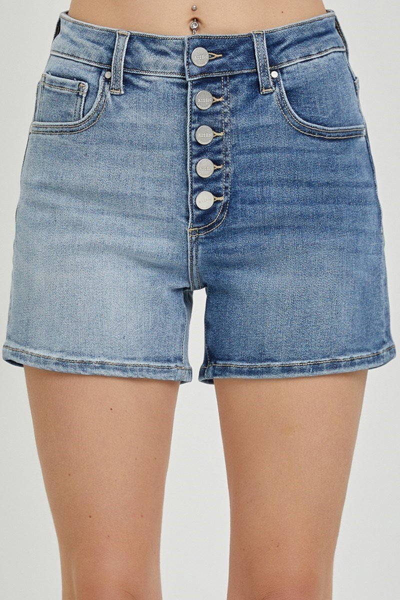 Risen Sunny Split Contrast Shorts - Lavender Hills BeautyRisen JeansRDS6105 - S