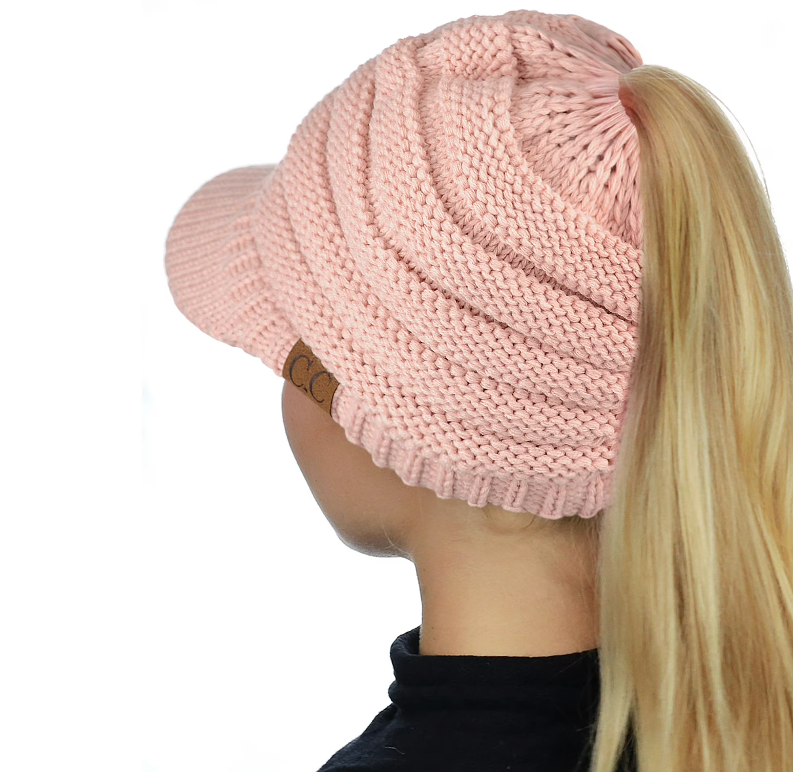 C.C Beanie Knit Beanie Tail Cap - Indie Pink