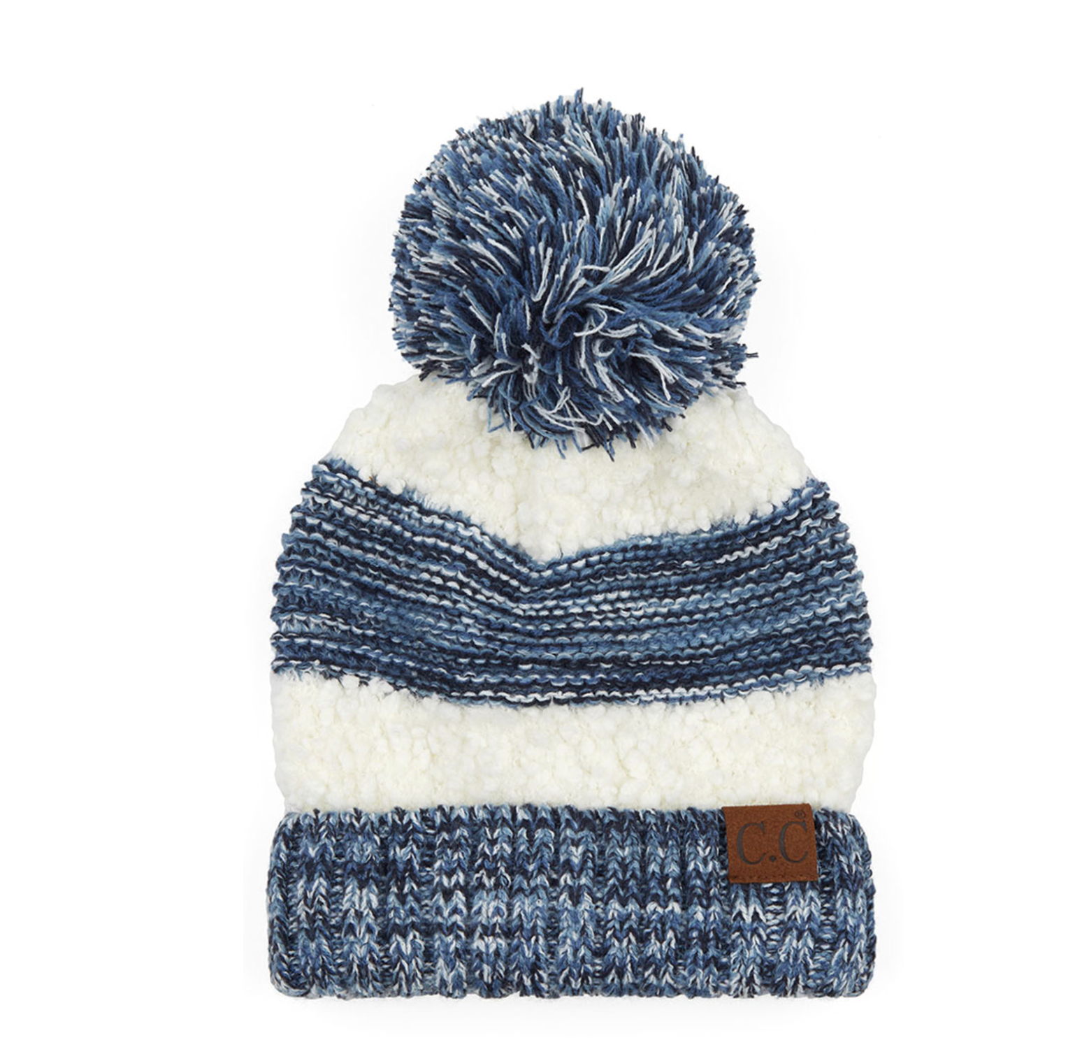 C.C Beanie Popcorn Heathered Knit Pom Beanie HAT7391