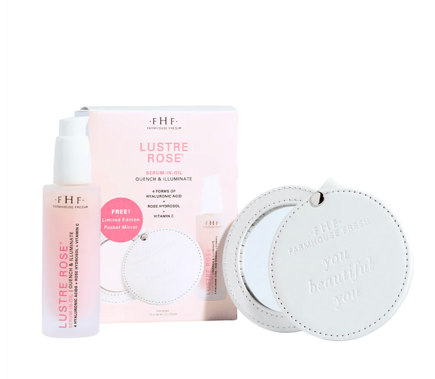 Farmhouse Fresh Lustre Rose™ Serum - in - Oil + Pocket Mirror - Lavender Hills BeautyFarmhouse Fresh13110RT
