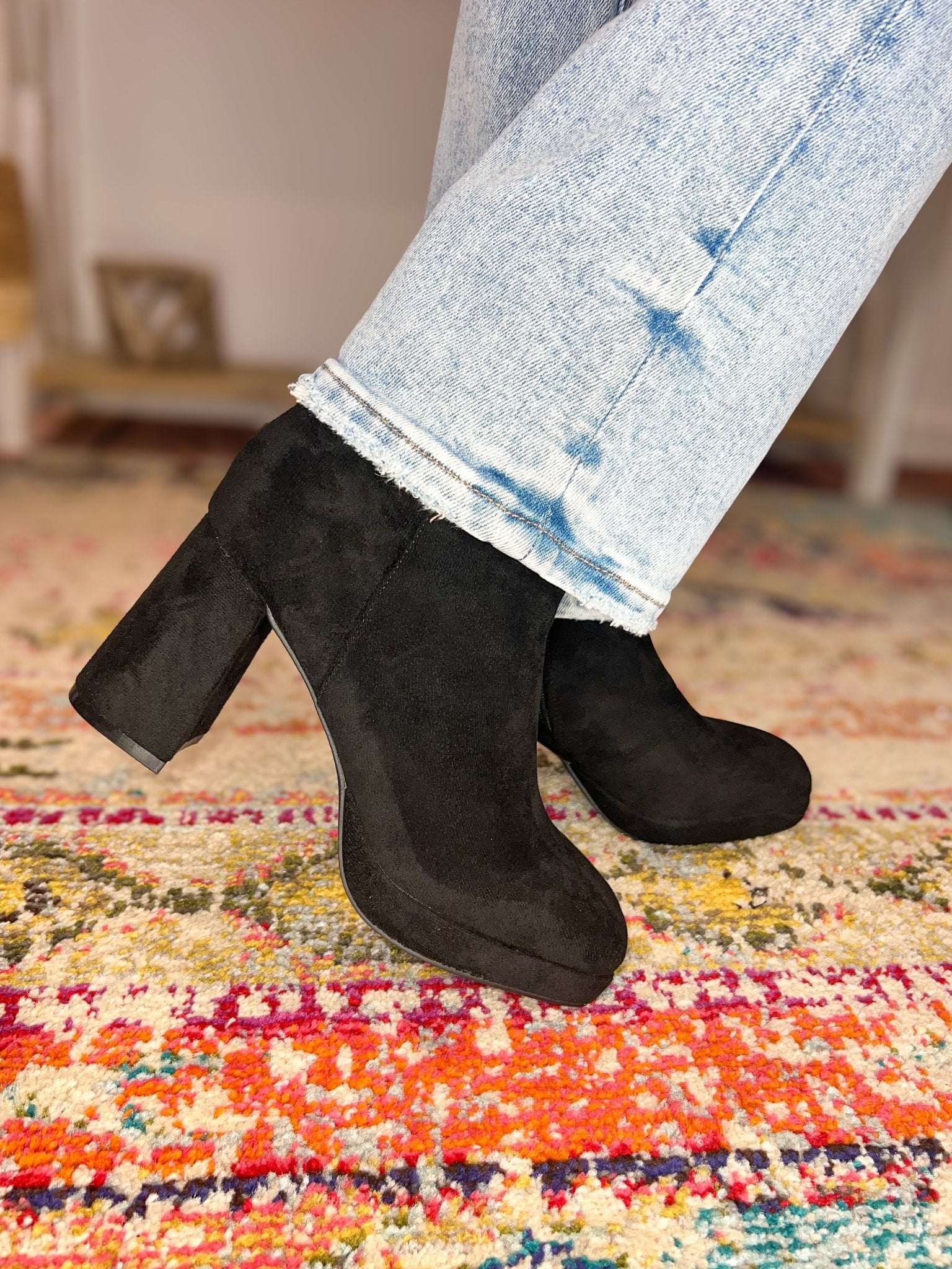 Corky's Footwear Slug Bug Black Suede Ankle Boots - Lavender Hills BeautyCorkys Footwear80 - 0047 - BKSU - 6