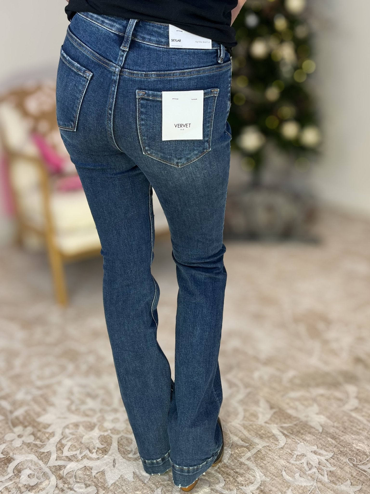 Vervet Sustainability High Rise Trouser Fit Boot Cut Jeans - Lavender Hills BeautyVervet by Flying MonkeyT6501-24