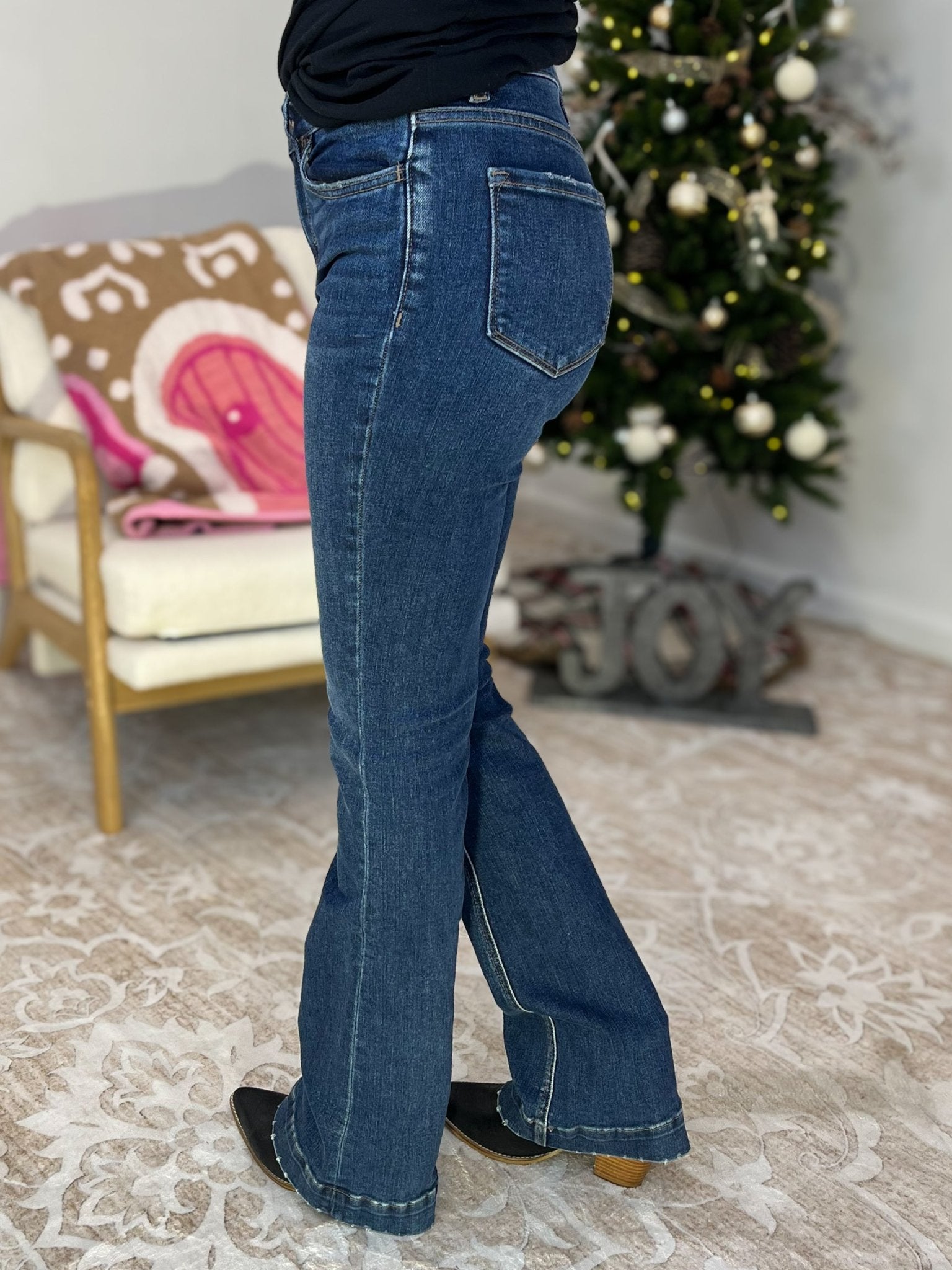 Vervet Sustainability High Rise Trouser Fit Boot Cut Jeans - Lavender Hills BeautyVervet by Flying MonkeyT6501-24